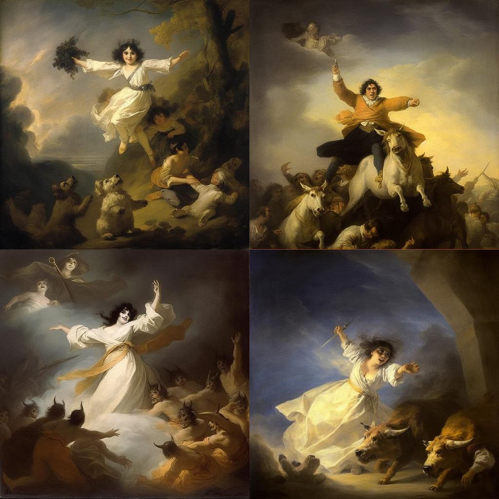 Francisco Goya style, Midjourney V5.1, render 1 of 4