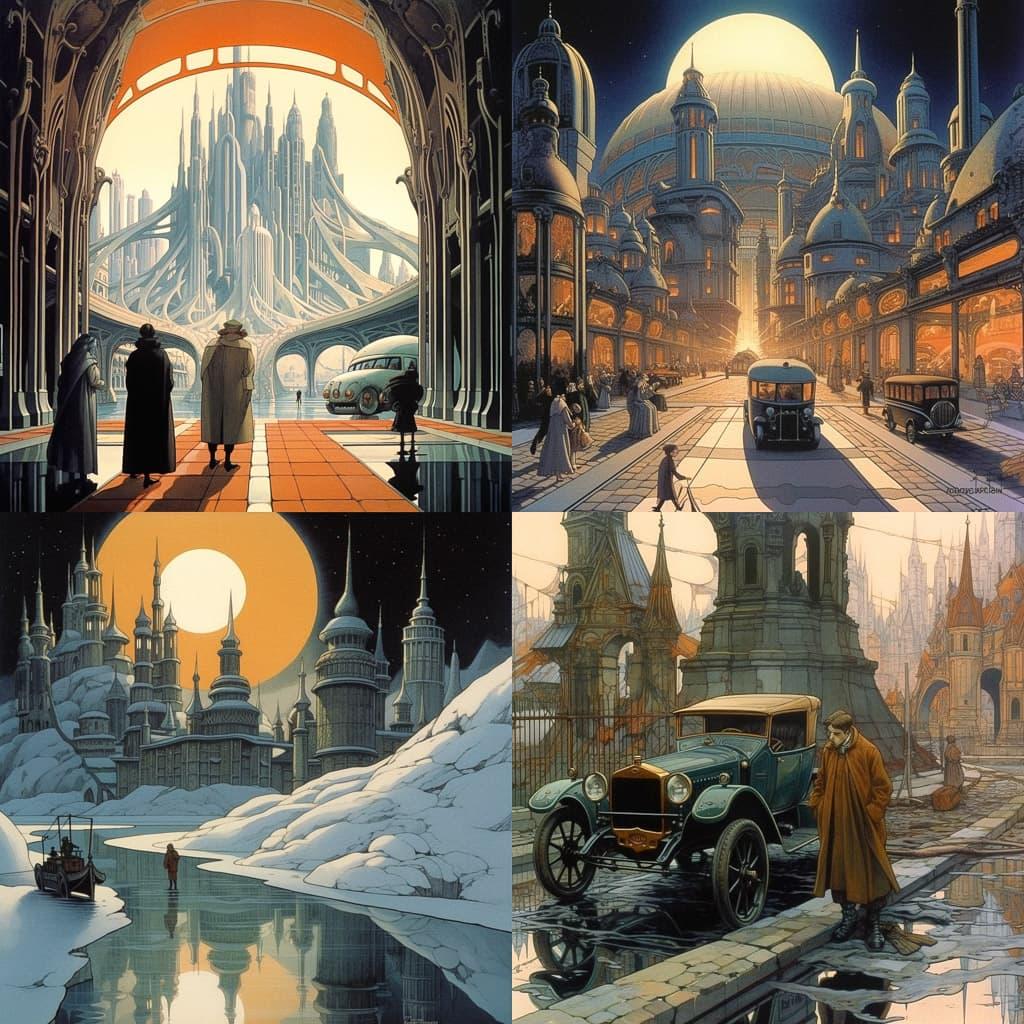 Francois Schuiten style, Midjourney V5.1, render 1 of 4