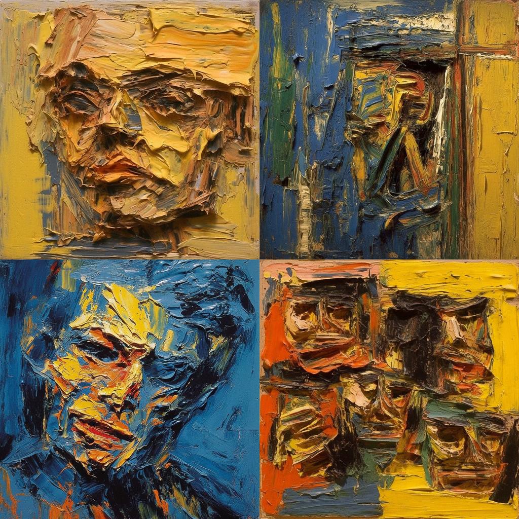 Frank Auerbach style, Midjourney V5.1, render 1 of 4