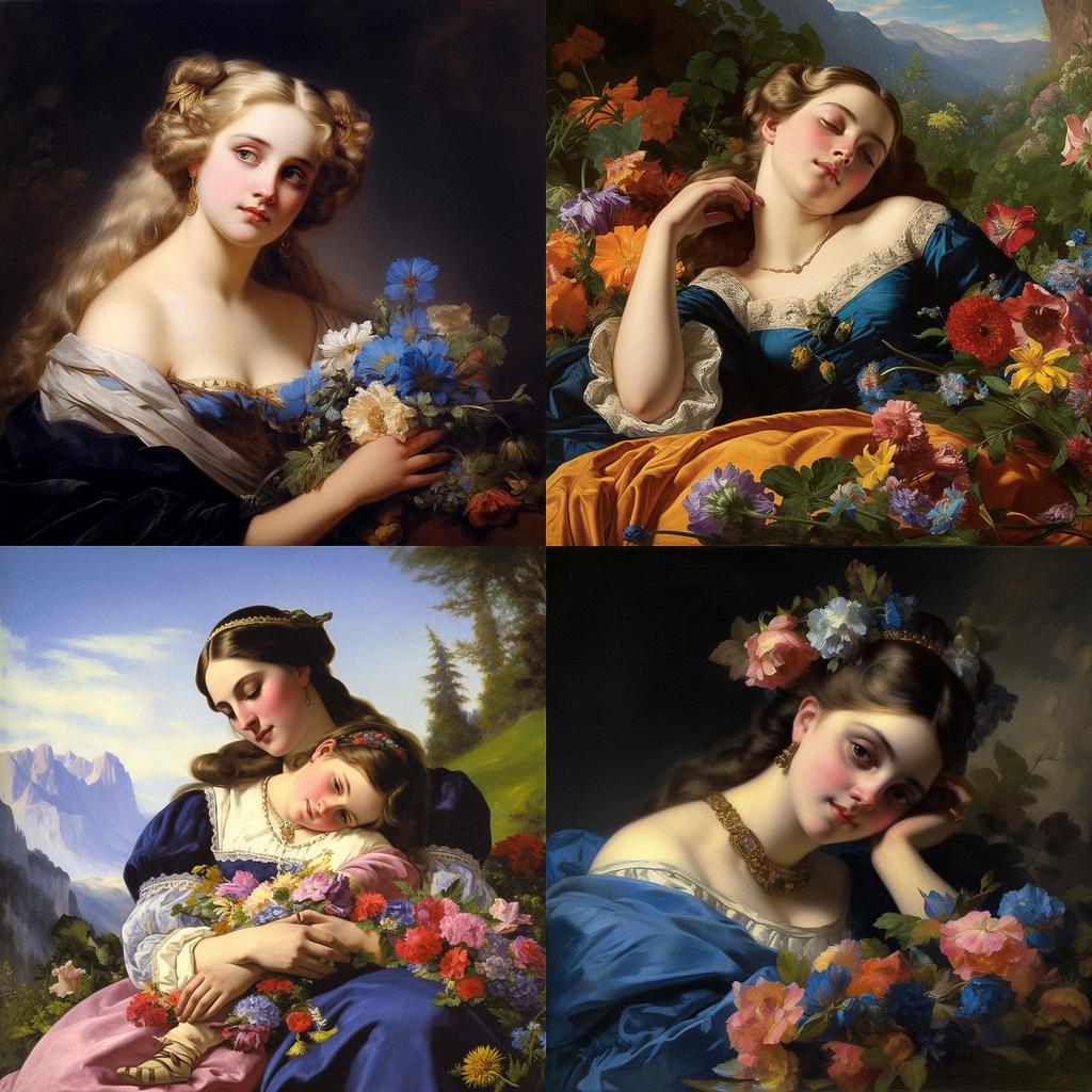 Franz Xaver Winterhalter style, Midjourney V5.1, render 1 of 4