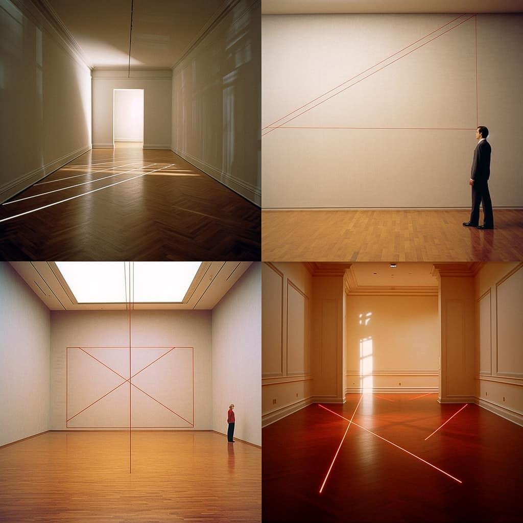 Fred Sandback style, Midjourney V5.1, render 1 of 4