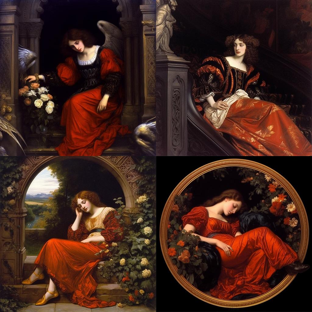 Frederic Leighton style, Midjourney V5.1, render 1 of 4