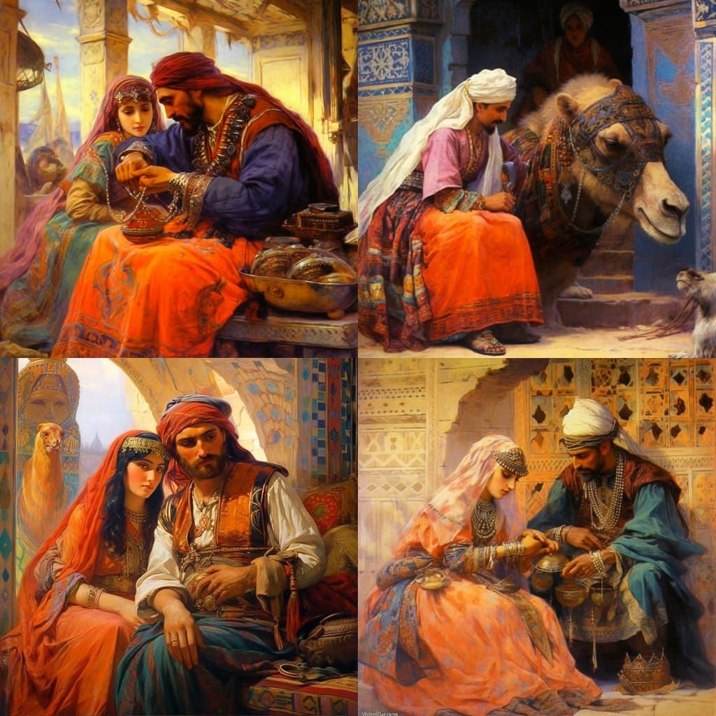 Frederick Arthur Bridgman style, Midjourney V5.1, render 1 of 4