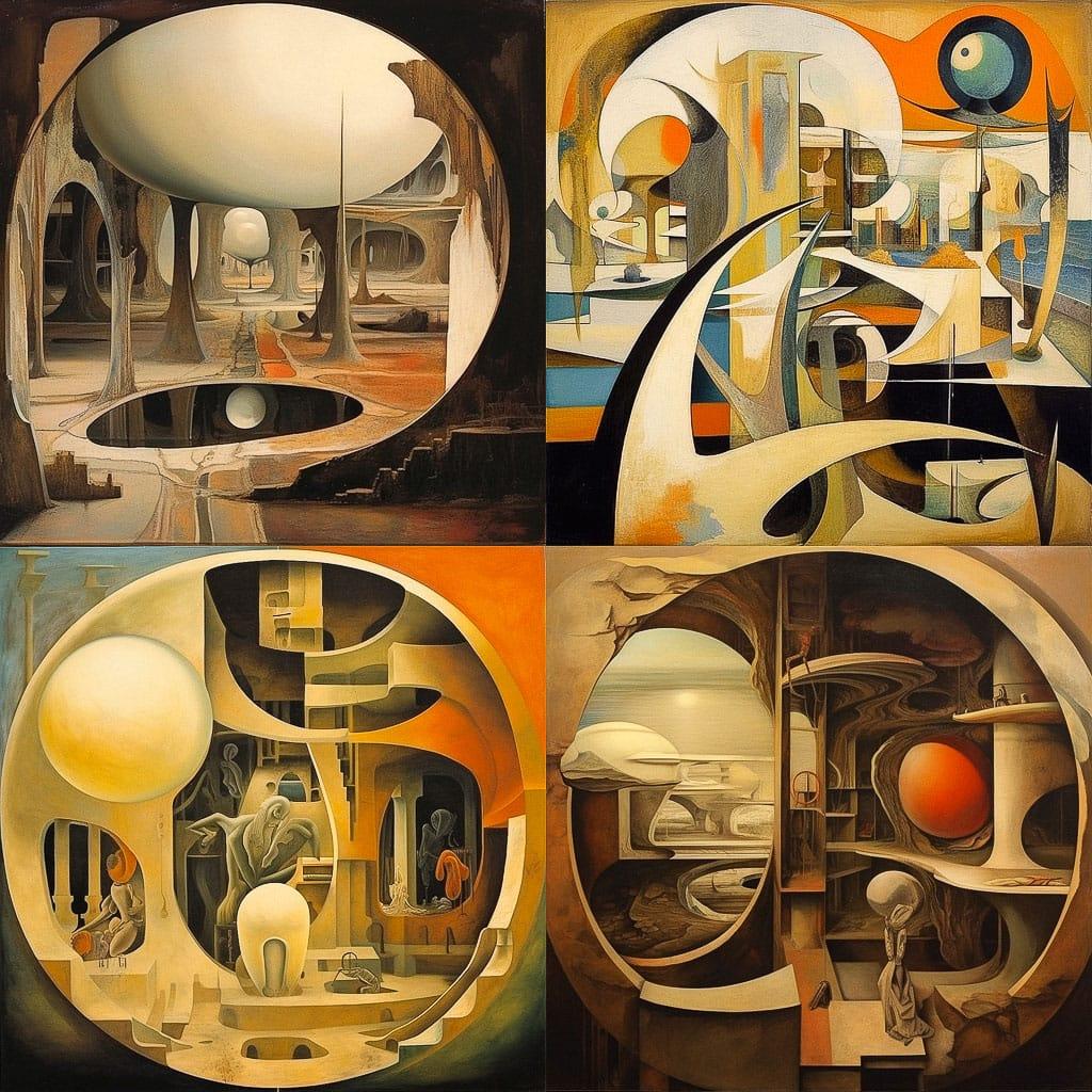 Frederick John Kiesler style, Midjourney V5.1, render 1 of 4