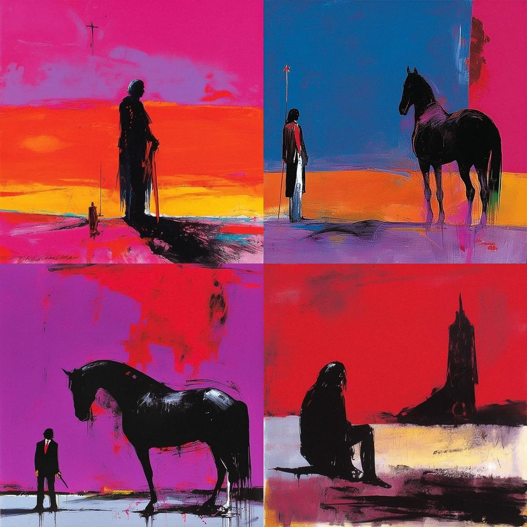 Fritz Scholder style, Midjourney V5.1, render 1 of 4