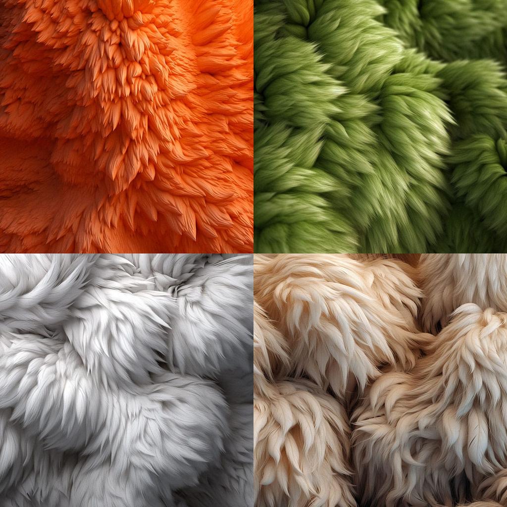 Furry texture style, Midjourney V5.1, render 1 of 4
