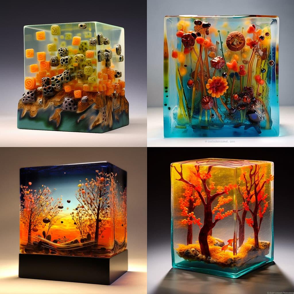Fused glass style, Midjourney V5.1, render 1 of 4