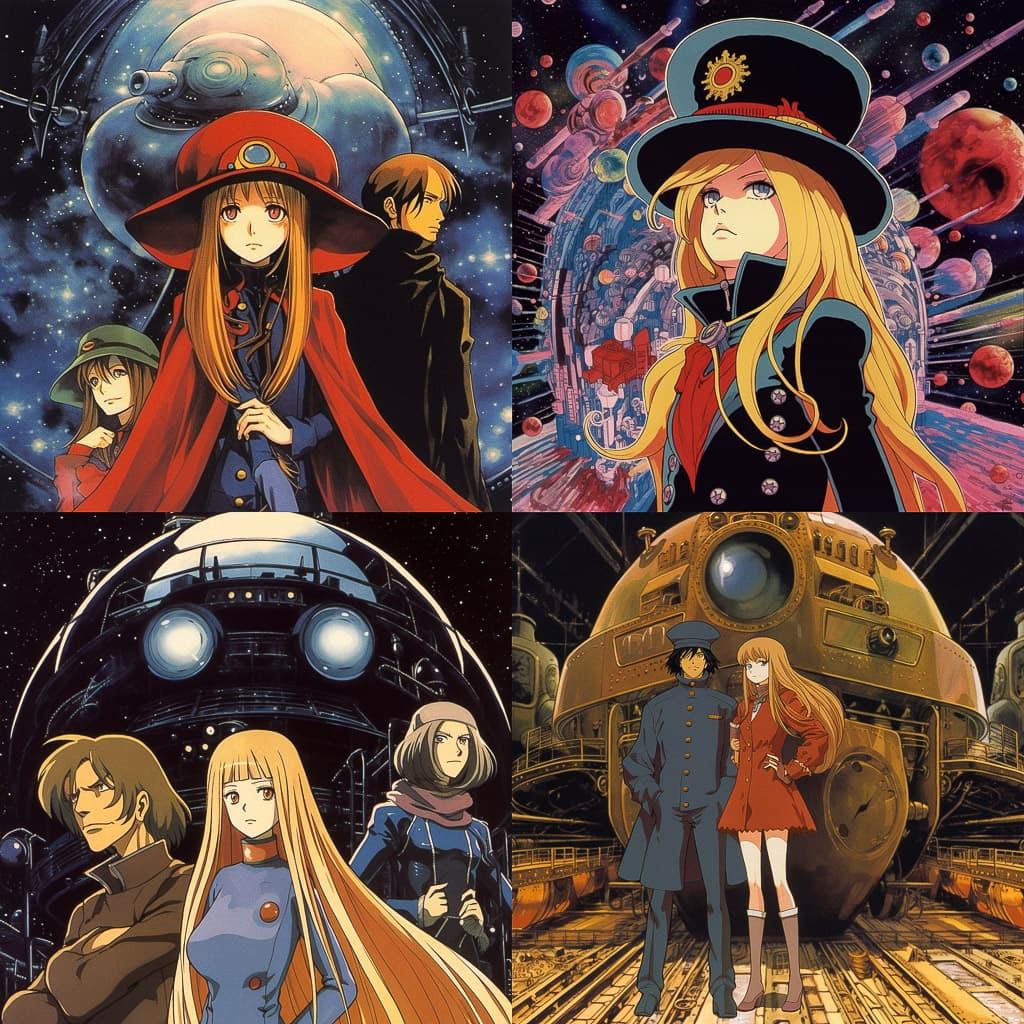 Galaxy Express 999 style, Midjourney V5.1, render 1 of 4