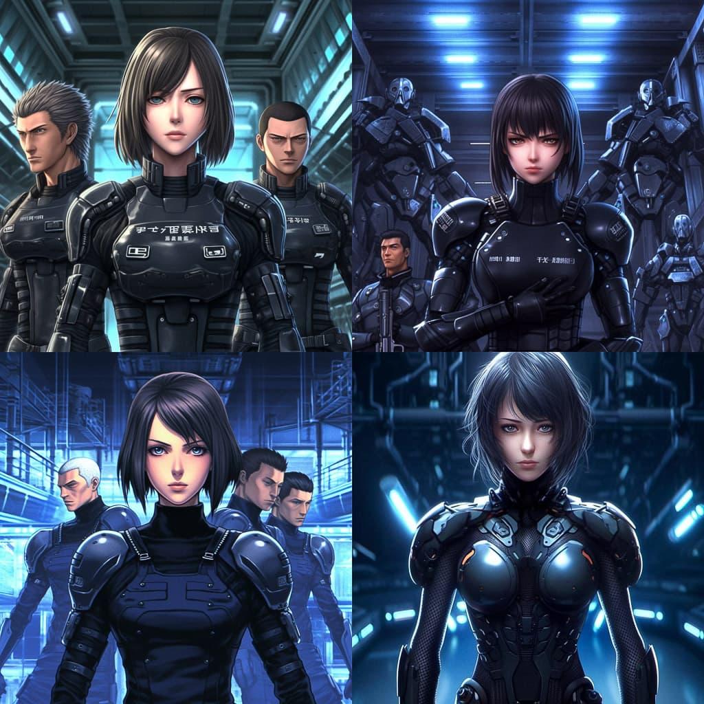 Gantz style, Midjourney V5.1, render 1 of 4