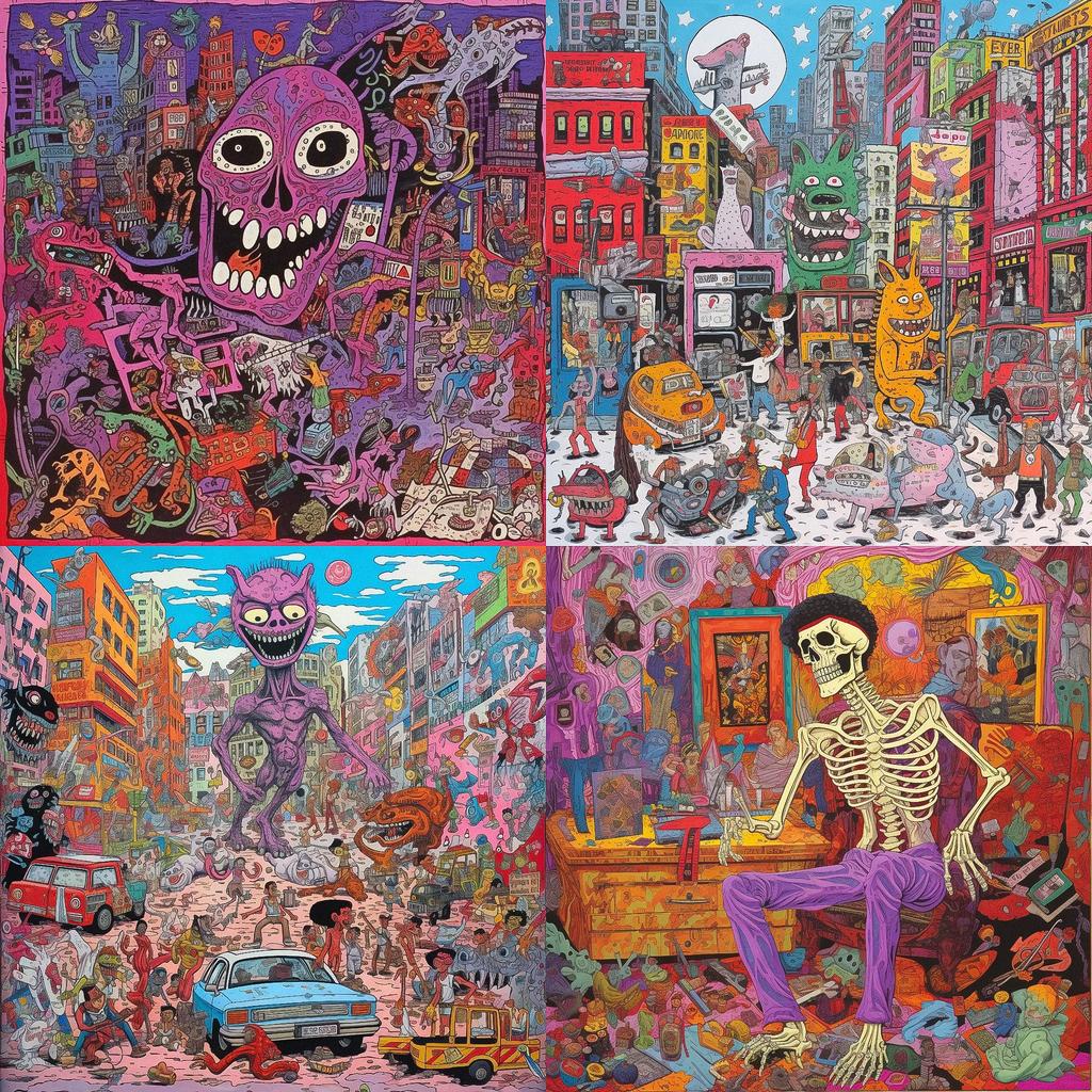 Gary Panter style, Midjourney V5.1, render 1 of 4