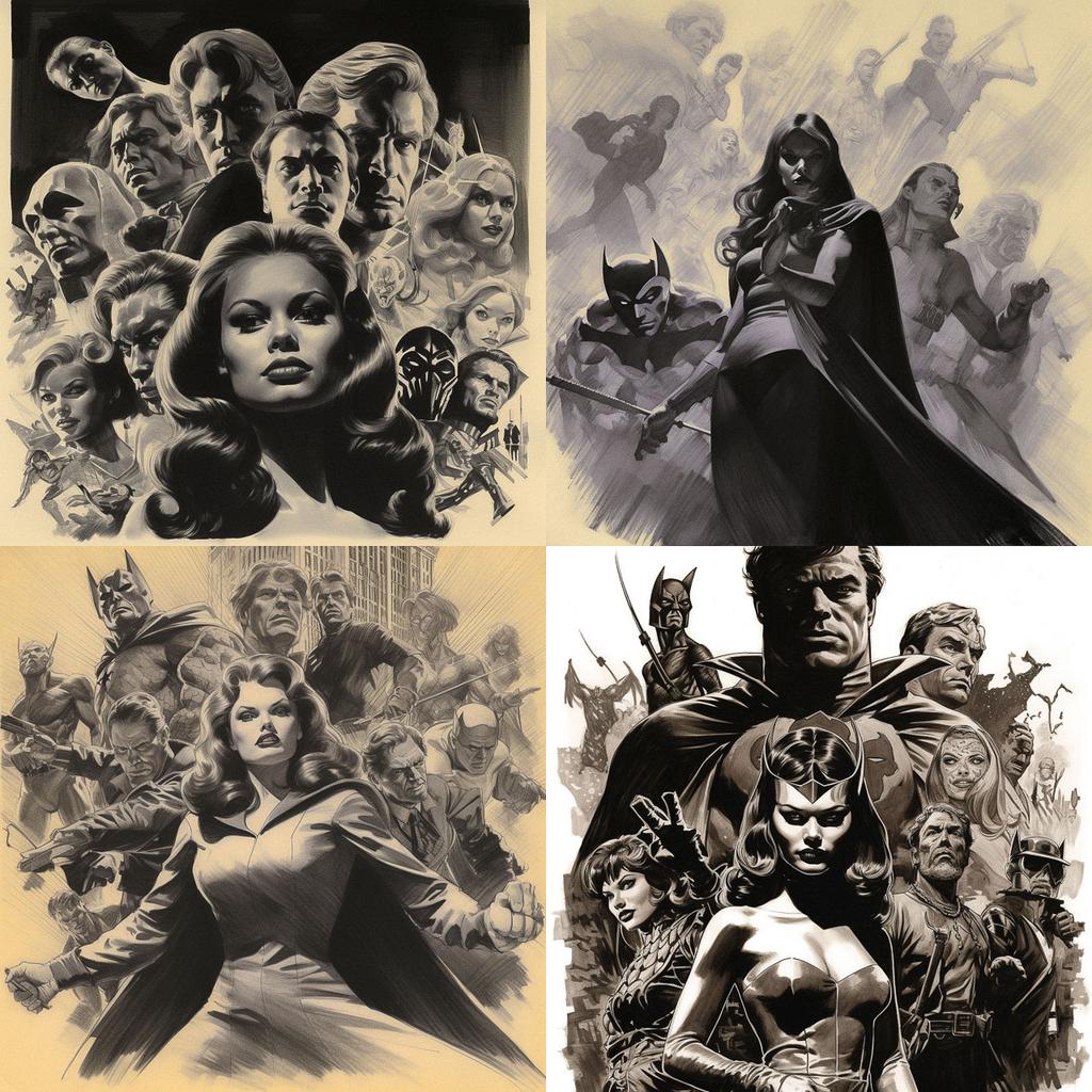 Gene Colan style, Midjourney V5.1, render 1 of 4