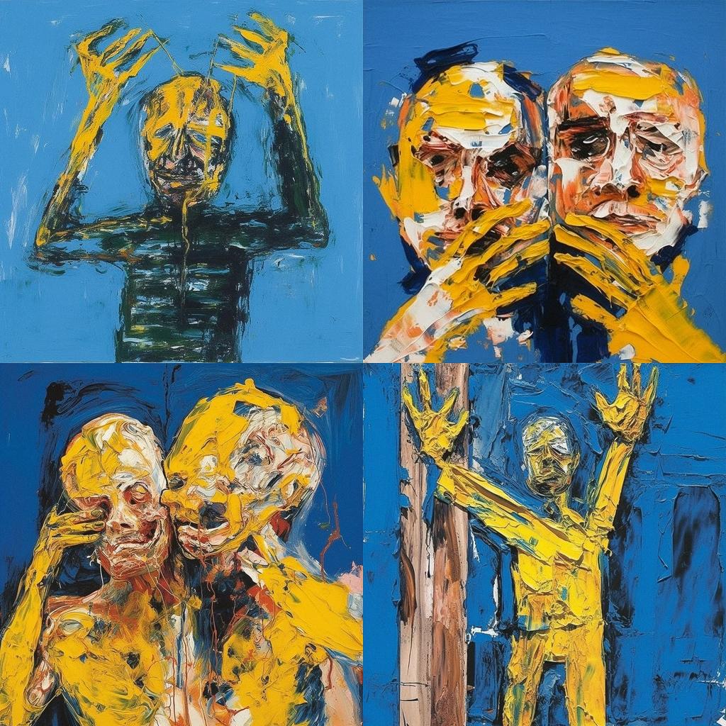 Georg Baselitz style, Midjourney V5.1, render 1 of 4