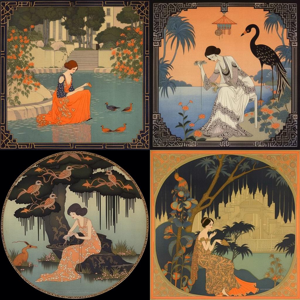George Barbier style, Midjourney V5.1, render 1 of 4