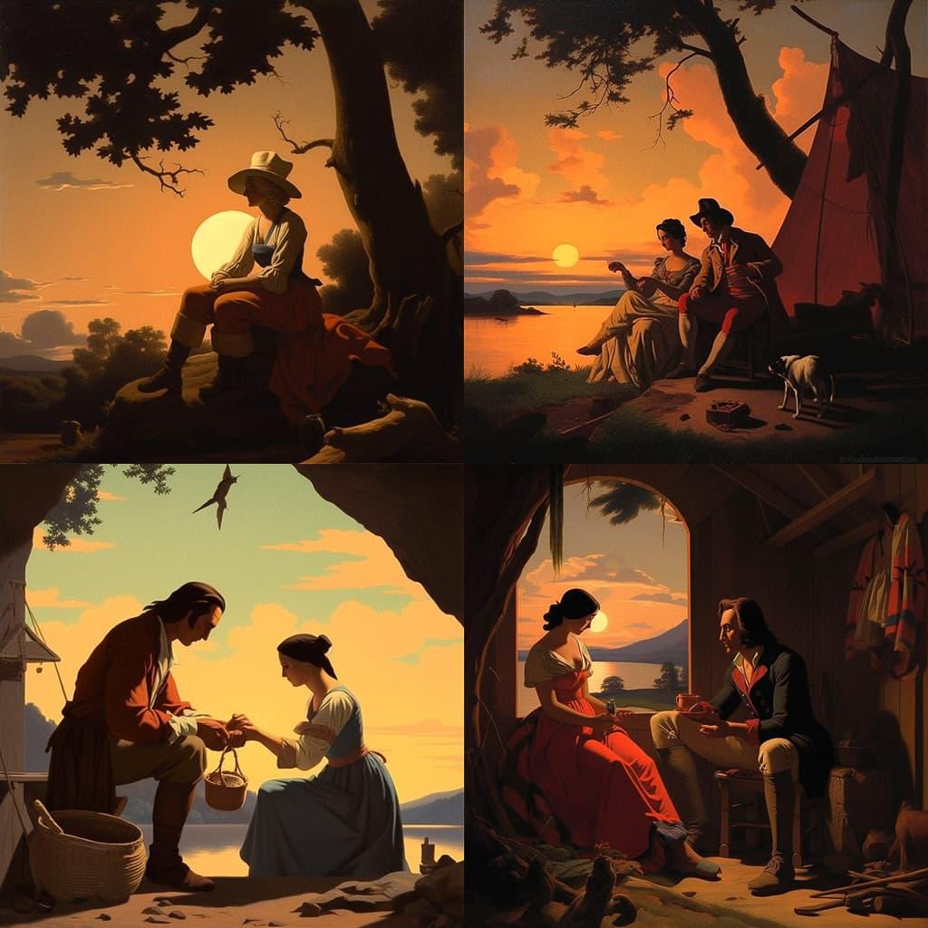 George Caleb Bingham style, Midjourney V5.1, render 1 of 4