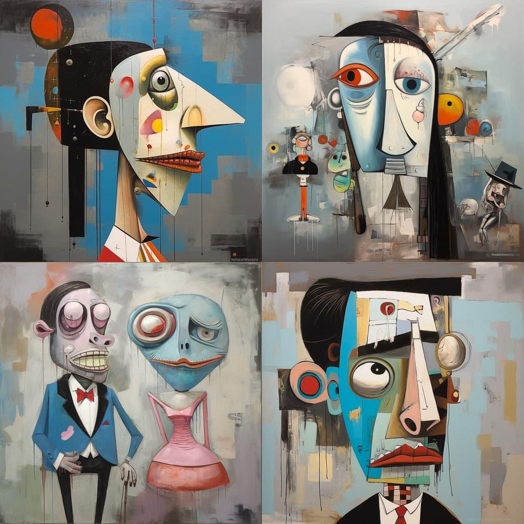 George Condo style, Midjourney V5.1, render 1 of 4