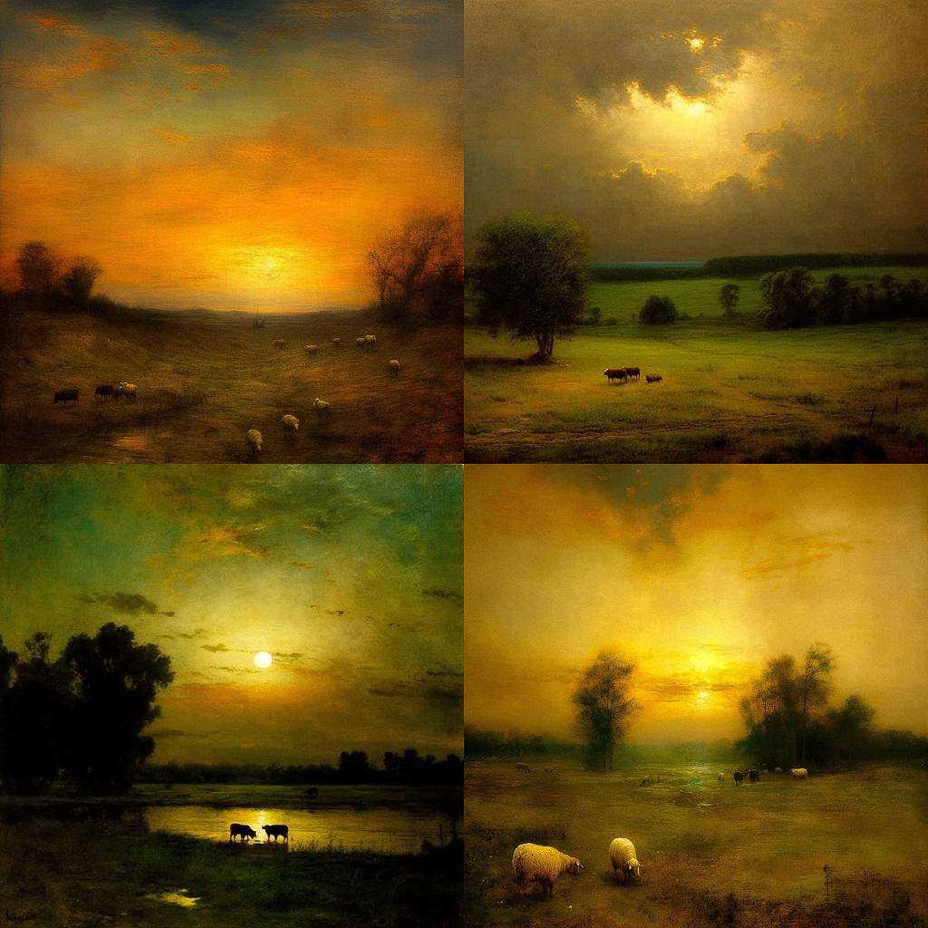 George Inness style, Midjourney V5.1, render 1 of 4