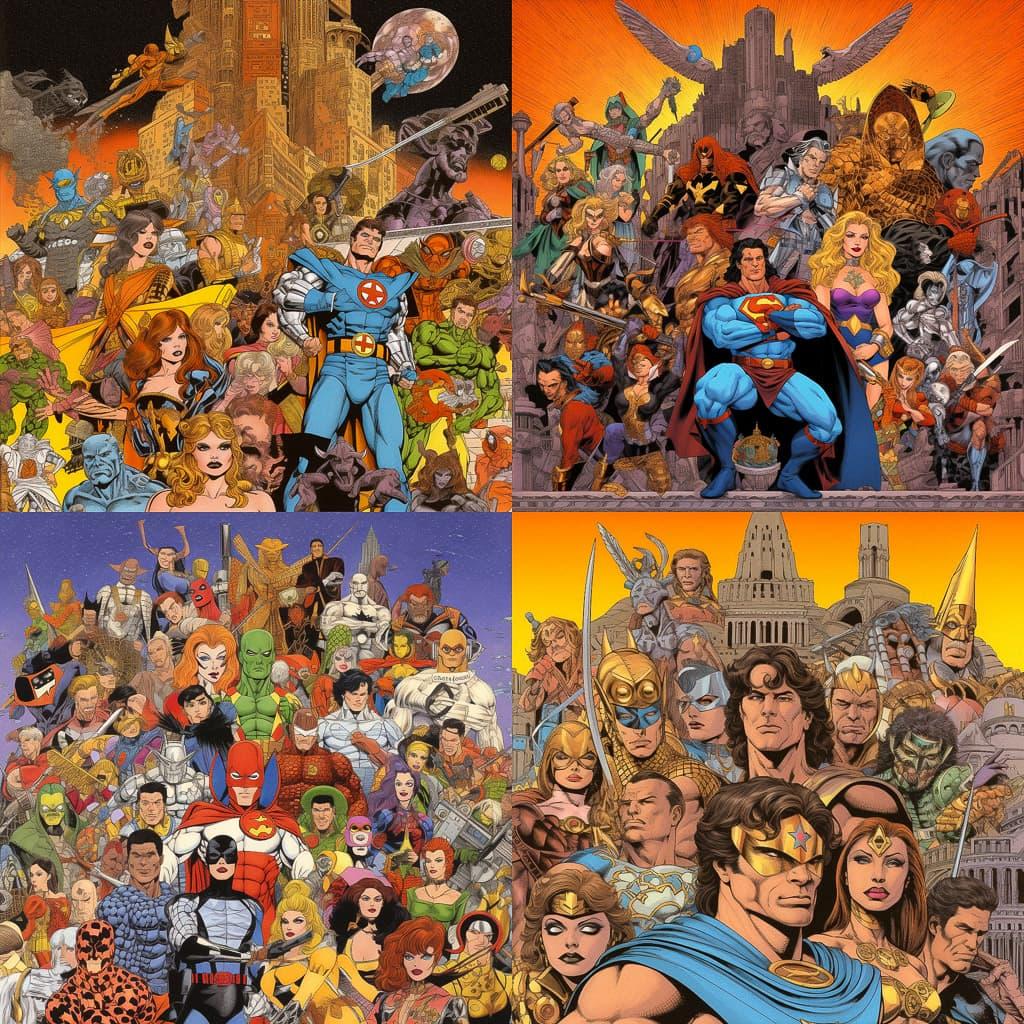 George Perez style, Midjourney V5.1, render 1 of 4