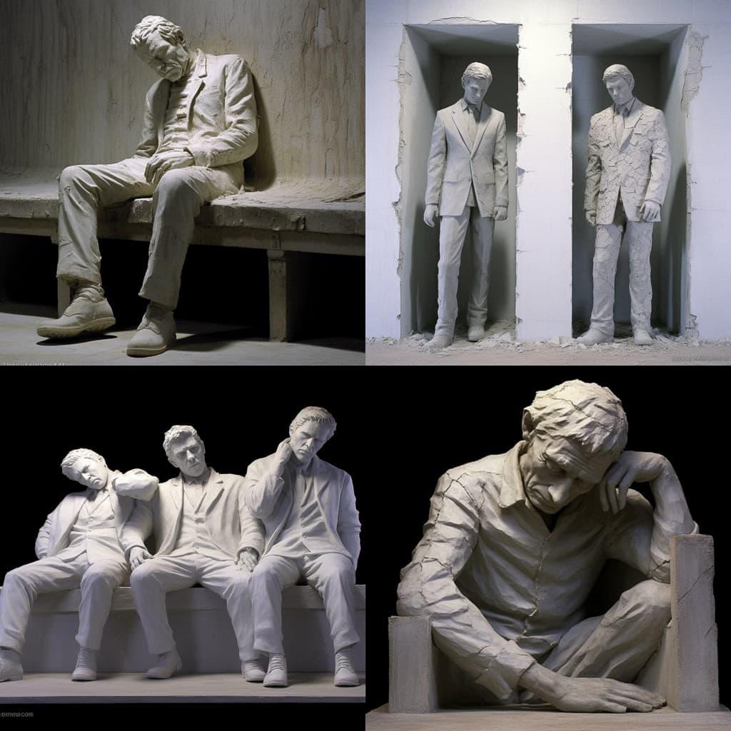 George Segal style, Midjourney V5.1, render 1 of 4