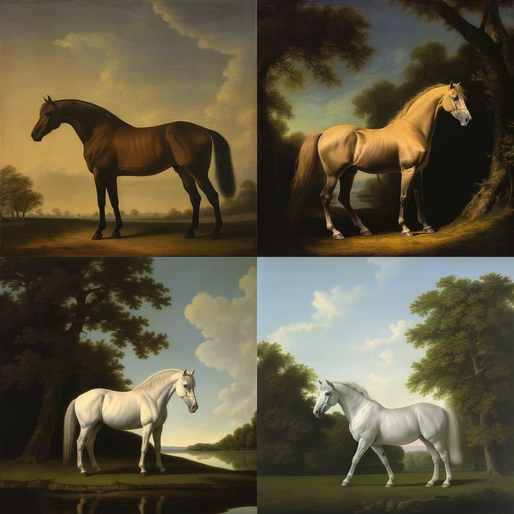 George Stubbs style, Midjourney V5.1, render 1 of 4