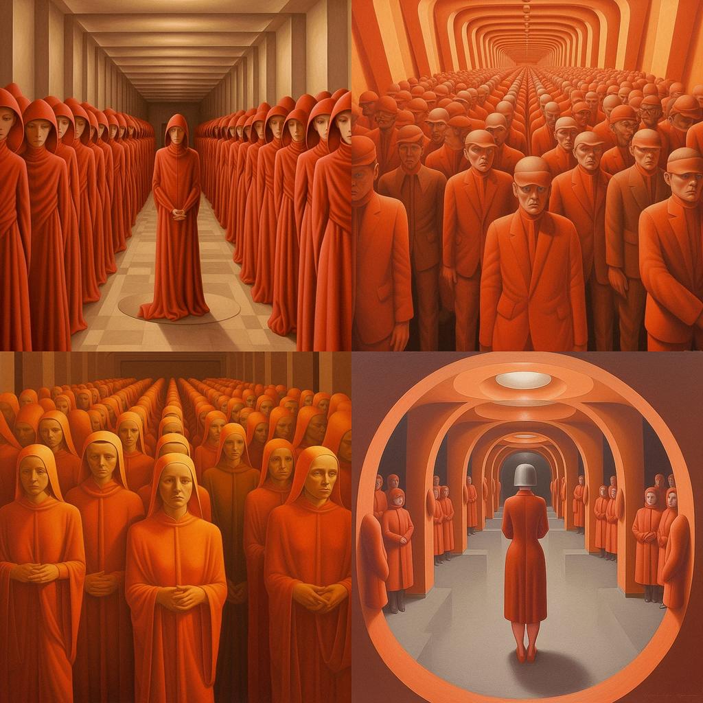 George Tooker style, Midjourney V5.1, render 1 of 4