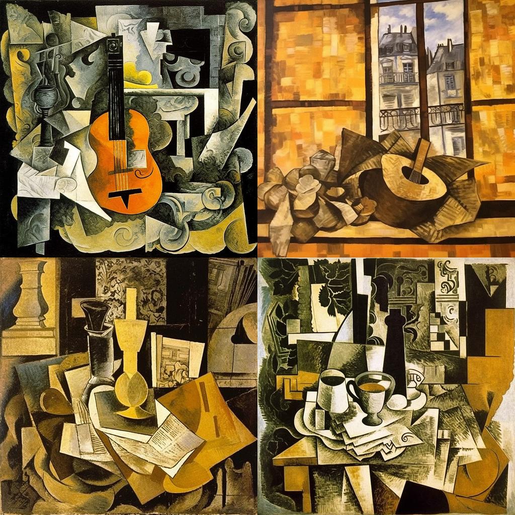 Georges Braque style, Midjourney V5.1, render 1 of 4