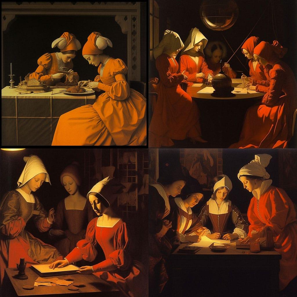 Georges de La Tour style, Midjourney V5.1, render 1 of 4