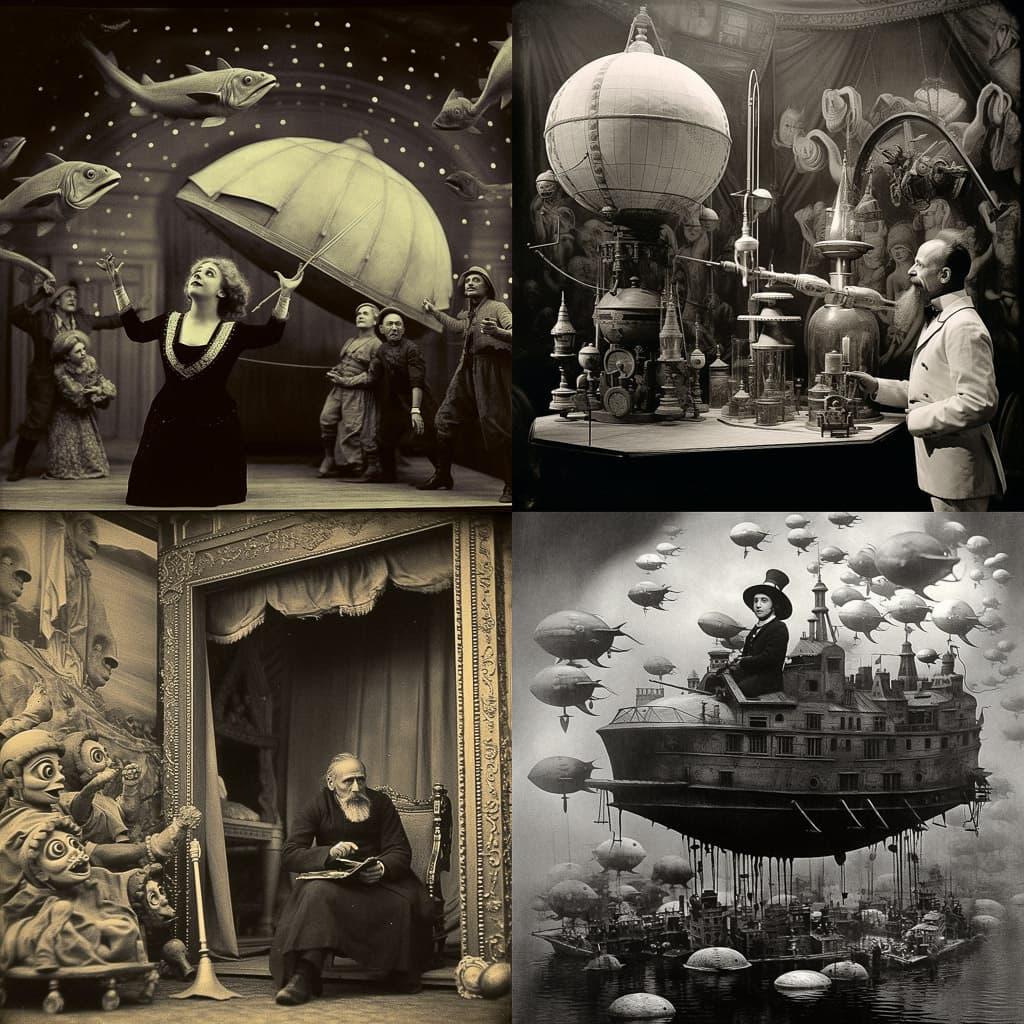 Georges Melies style, Midjourney V5.1, render 1 of 4