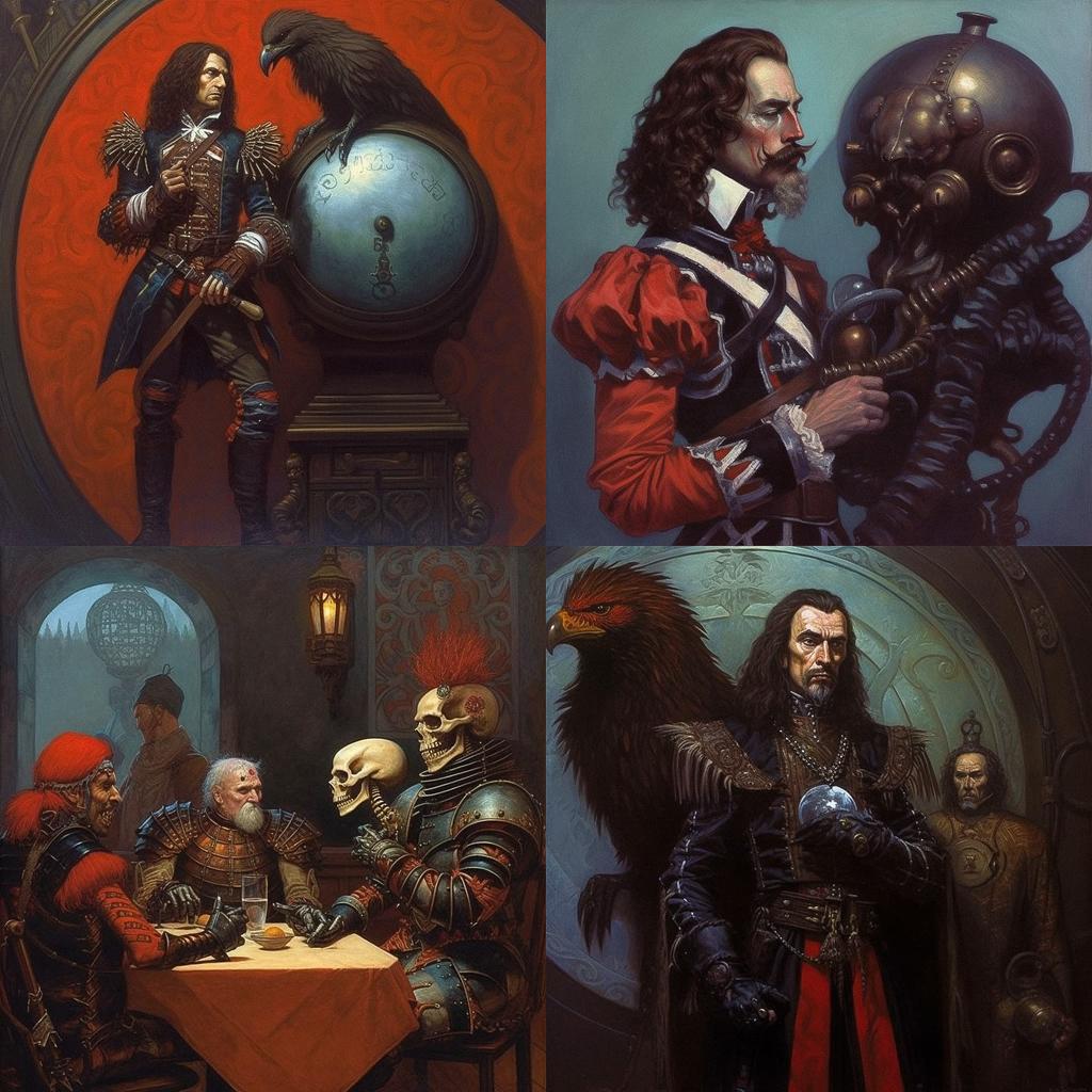 Gerald Brom style, Midjourney V5.1, render 1 of 4