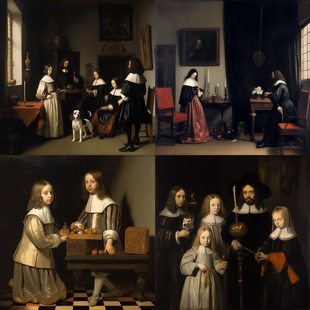 Gerard ter Borch style, Midjourney V5.1, render 1 of 4