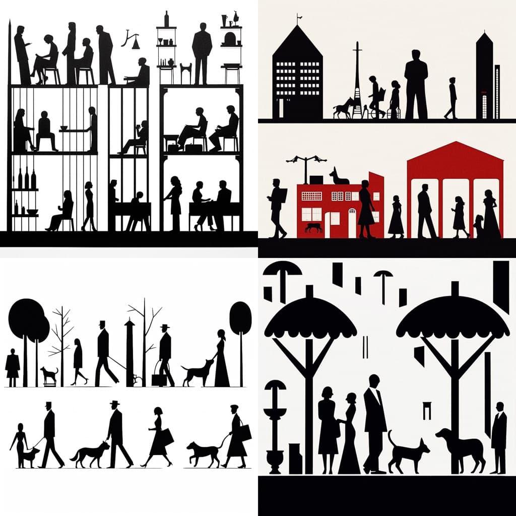 Gerd Arntz style, Midjourney V5.1, render 1 of 4