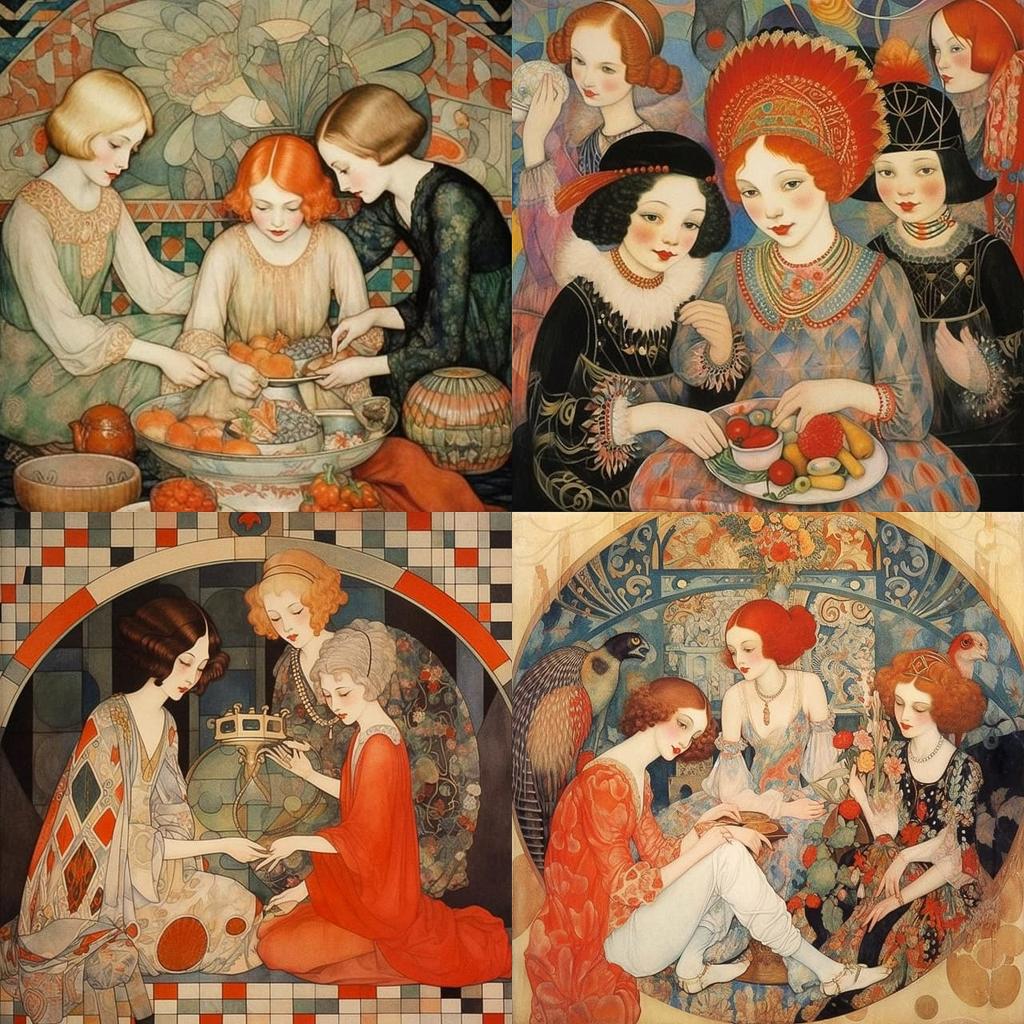 Gerda Wegener style, Midjourney V5.1, render 1 of 4