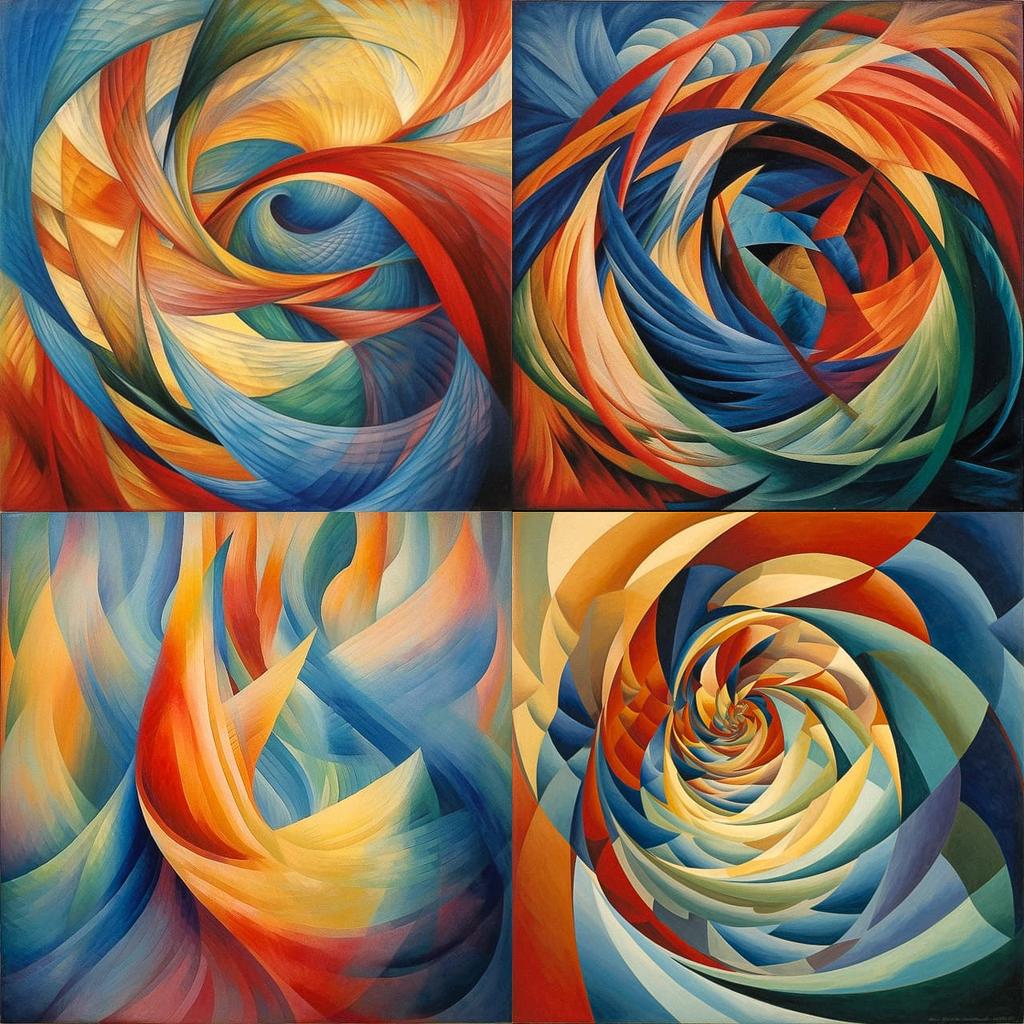 Giacomo Balla style, Midjourney V5.1, render 1 of 4