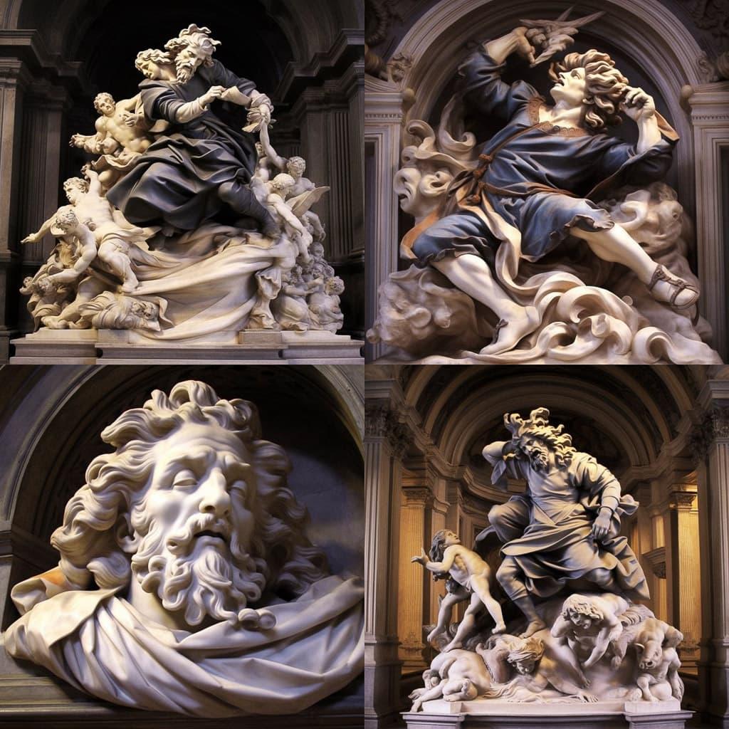 Gian Lorenzo Bernini style, Midjourney V5.1, render 1 of 4