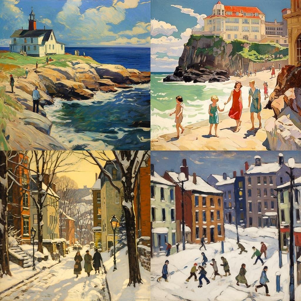 Gifford Beal style, Midjourney V5.1, render 1 of 4