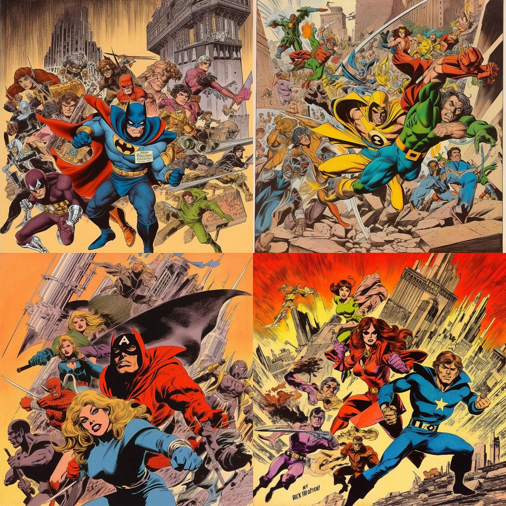 Gil Kane style, Midjourney V5.1, render 1 of 4