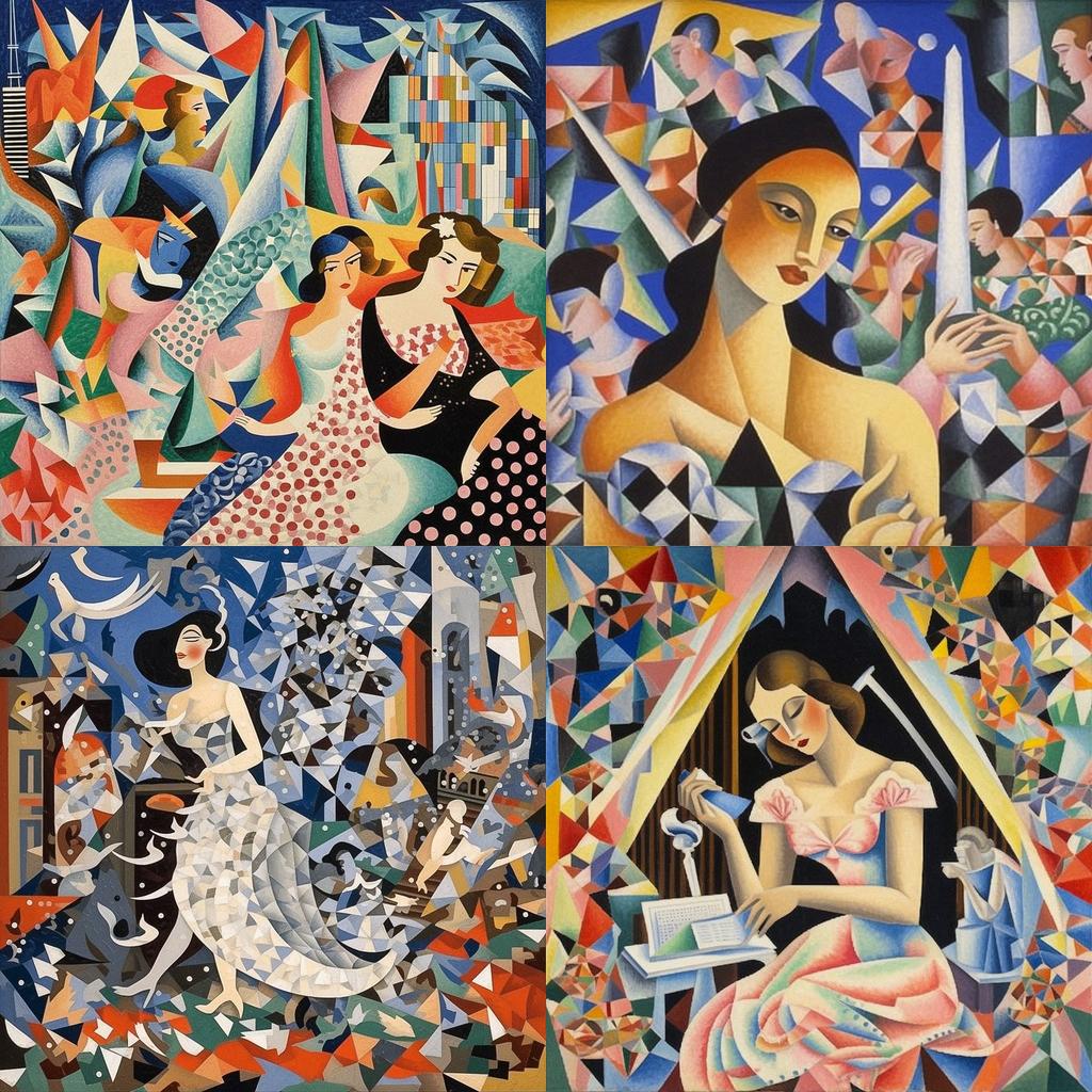 Gino Severini style, Midjourney V5.1, render 1 of 4
