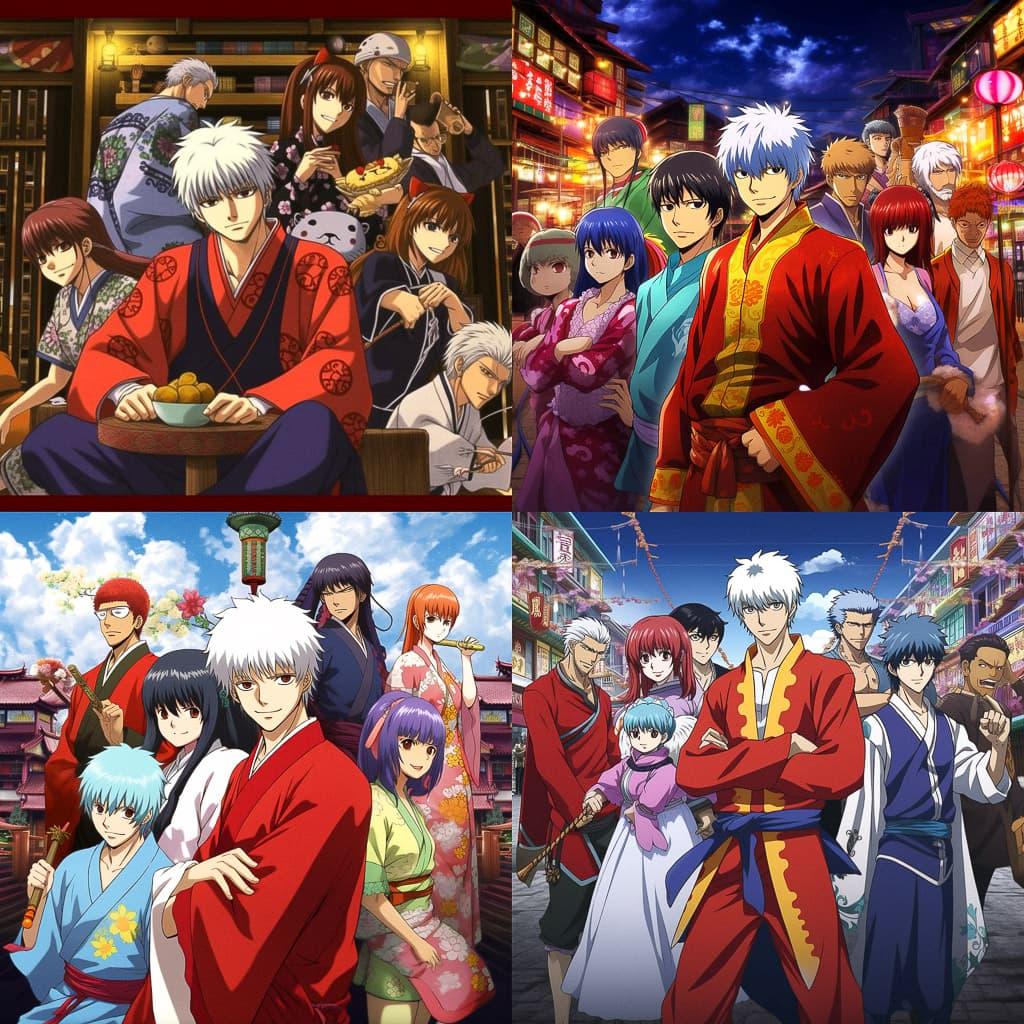 Gintama style, Midjourney V5.1, render 1 of 4
