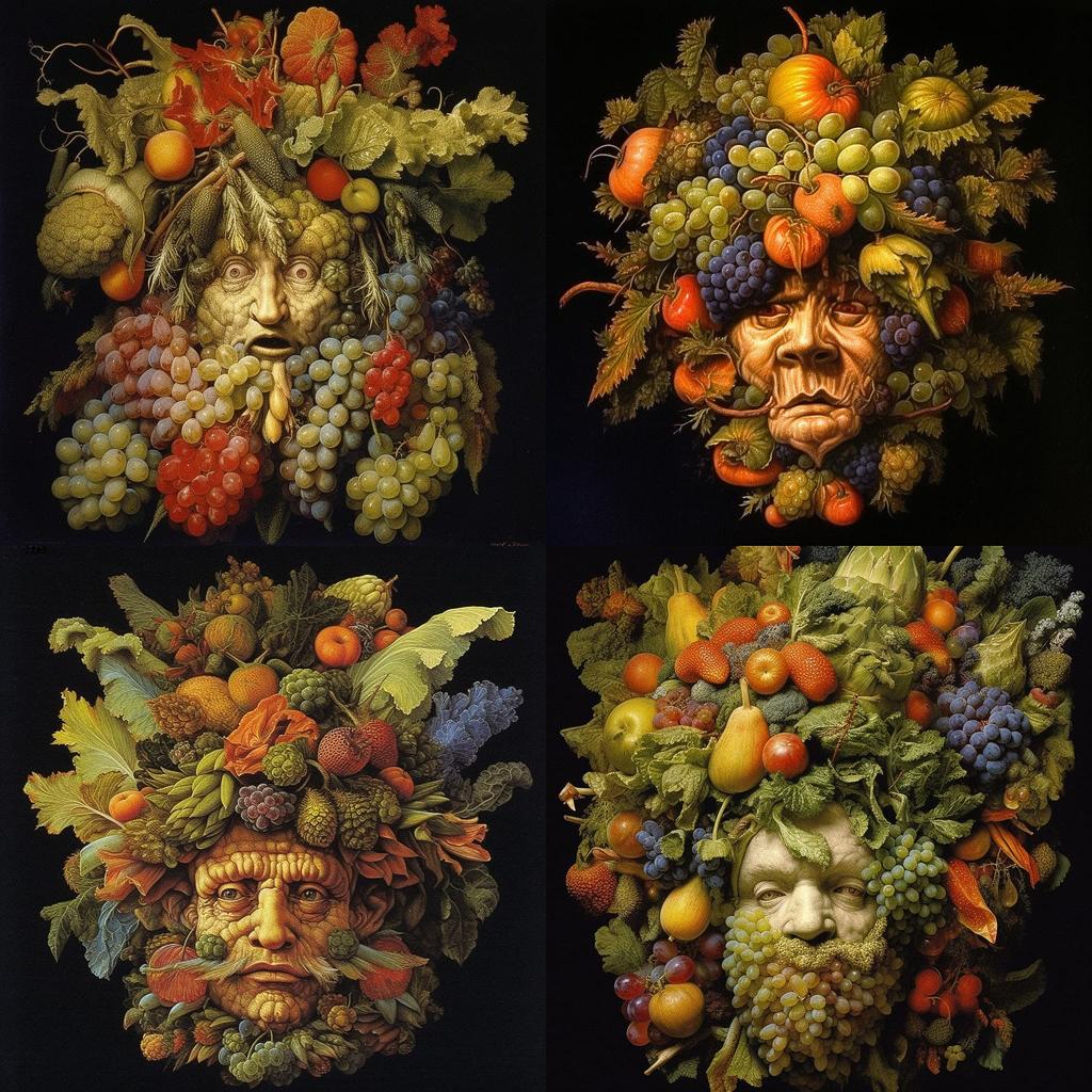 Giuseppe Arcimboldo style, Midjourney V5.1, render 1 of 4