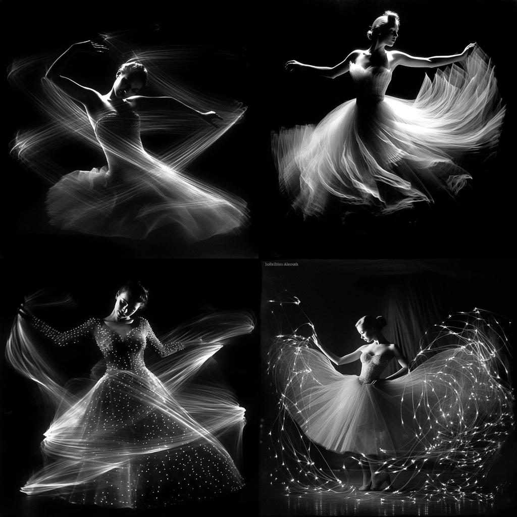 Gjon Mili style, Midjourney V5.1, render 1 of 4