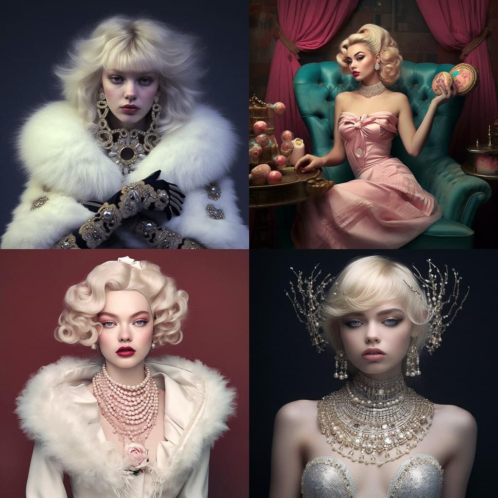 Glamour fashion style, Midjourney V5.1, render 1 of 4