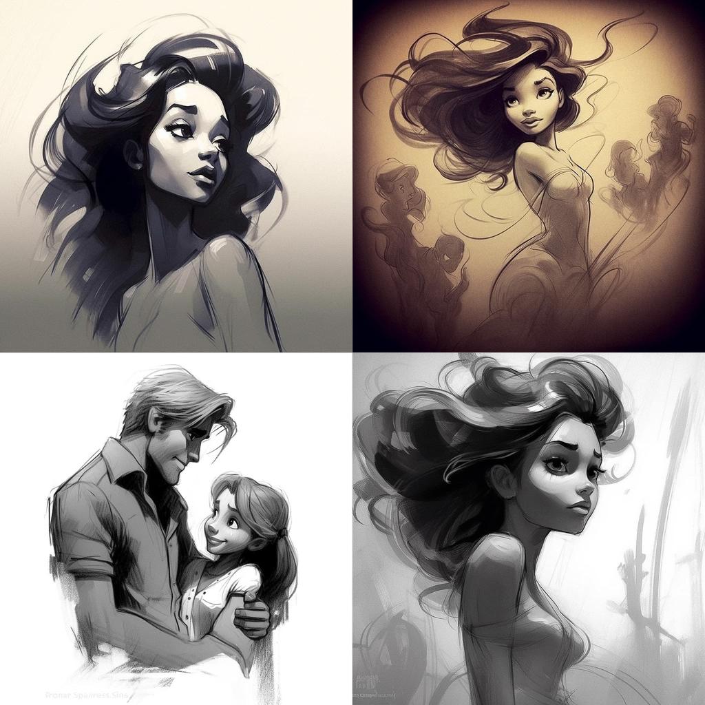 Glen Keane style, Midjourney V5.1, render 1 of 4