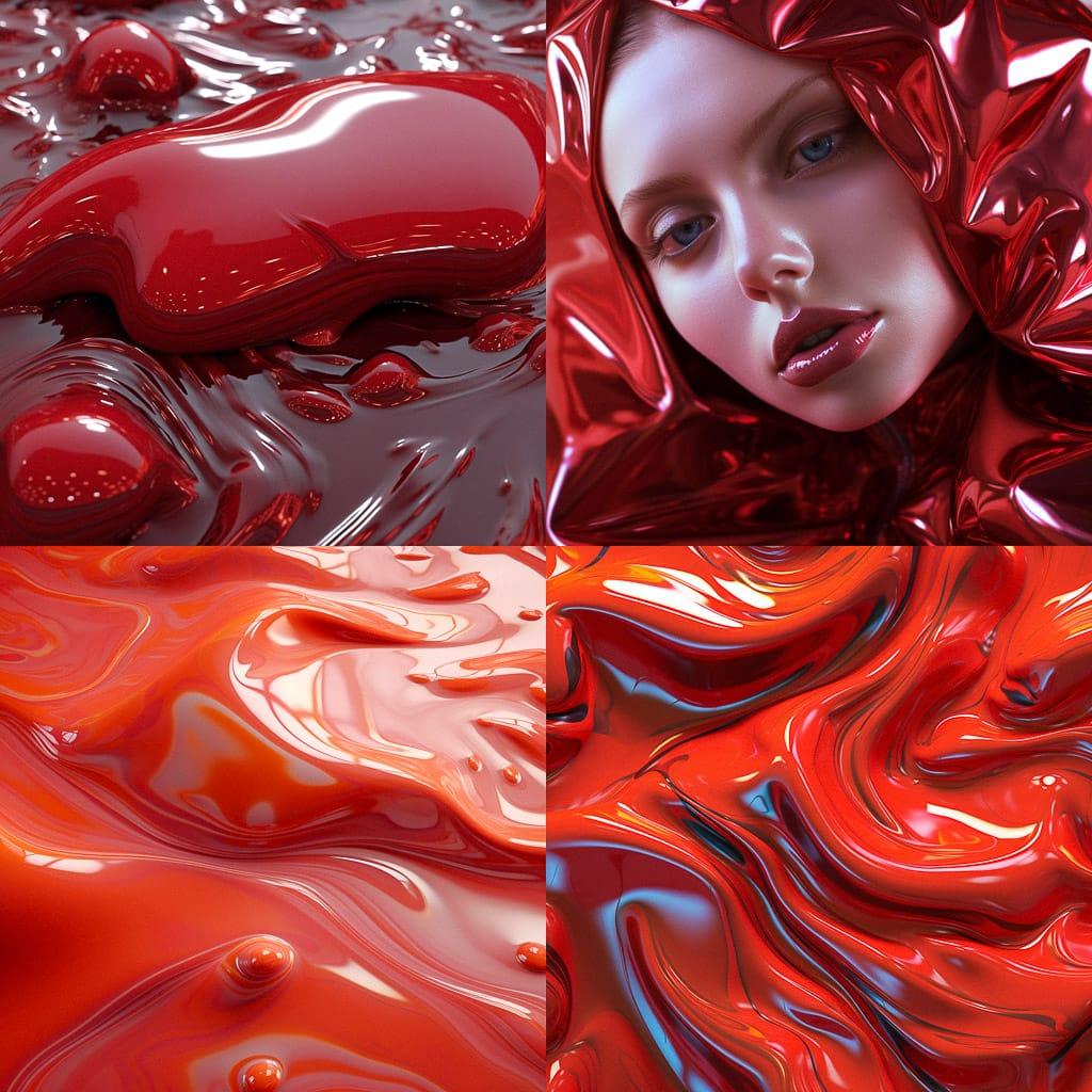 Glossy texture style, Midjourney V5.1, render 1 of 4