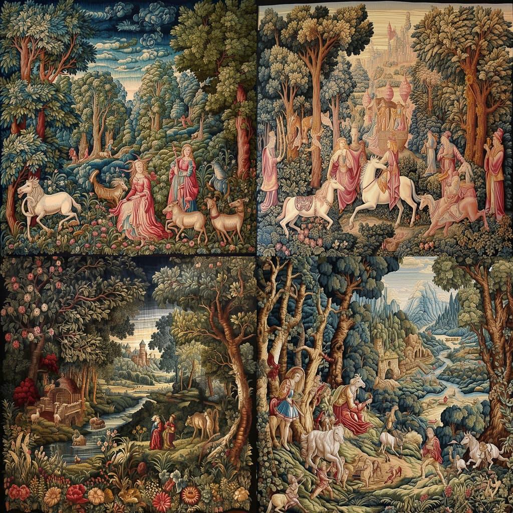 Gobelin tapestry style, Midjourney V5.1, render 1 of 4