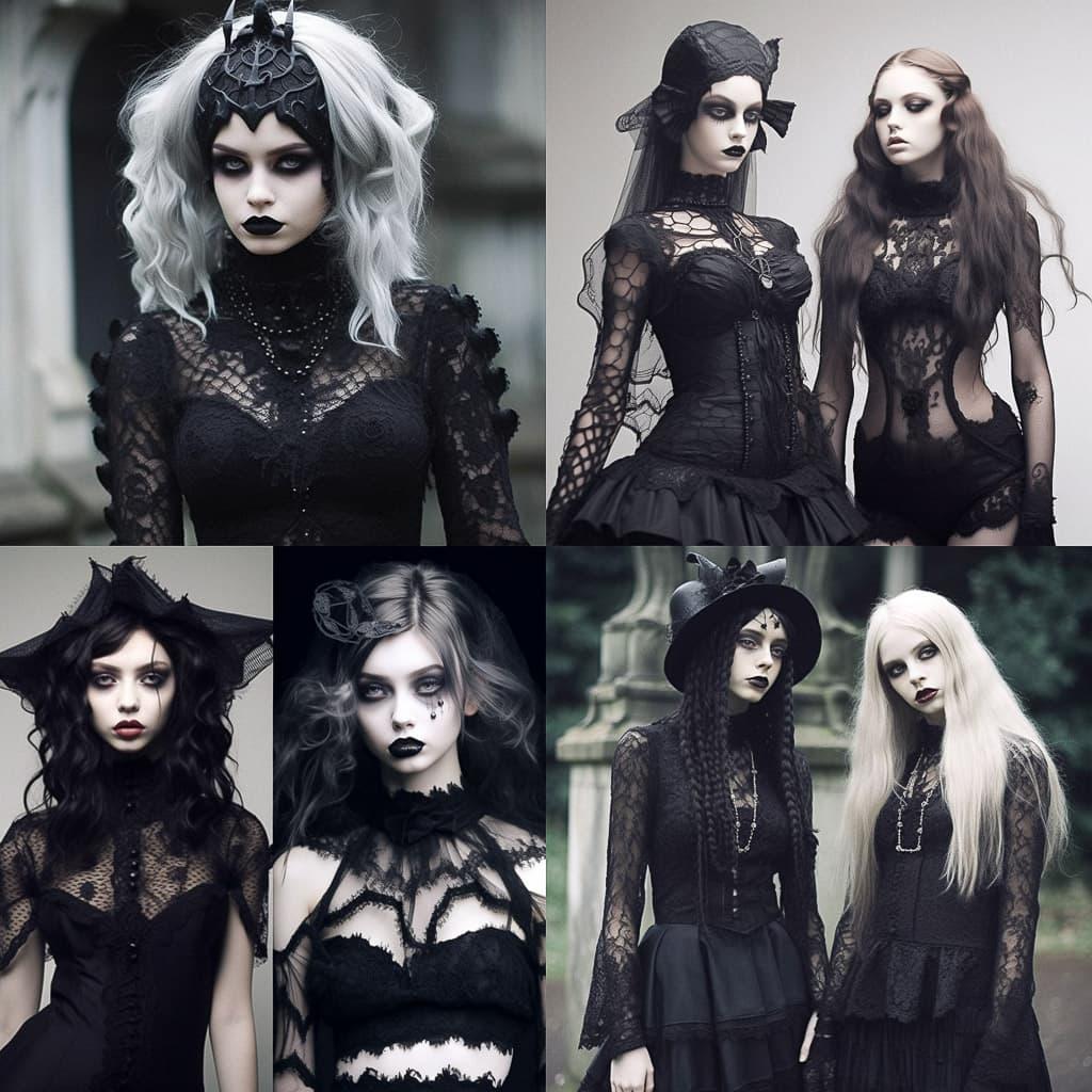 Goth fashion style, Midjourney V5.1, render 1 of 4