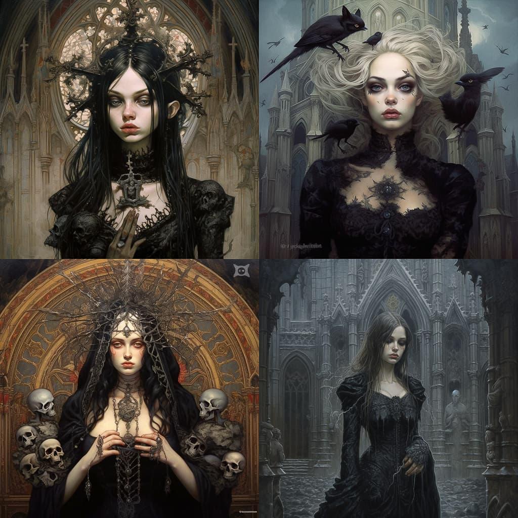 Gothic art style, Midjourney V5.1, render 1 of 4