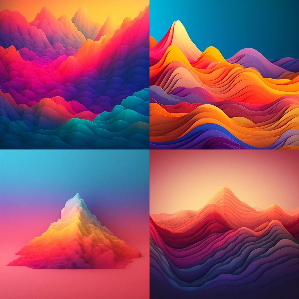 Gradient colors style, Midjourney V5.1, render 1 of 4
