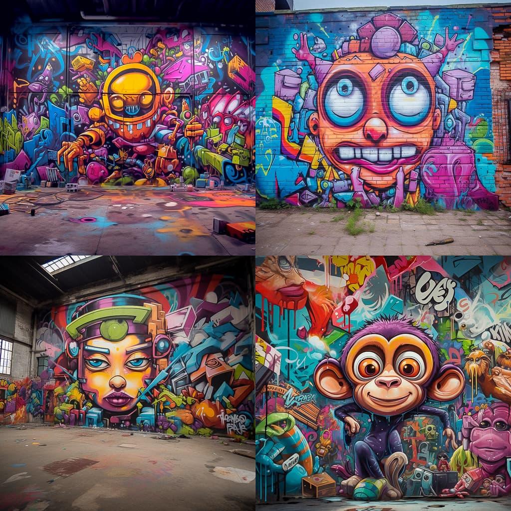 Graffiti style, Midjourney V5.1, render 1 of 4