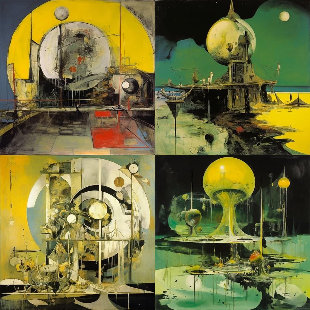 Graham Sutherland style, Midjourney V5.1, render 1 of 4
