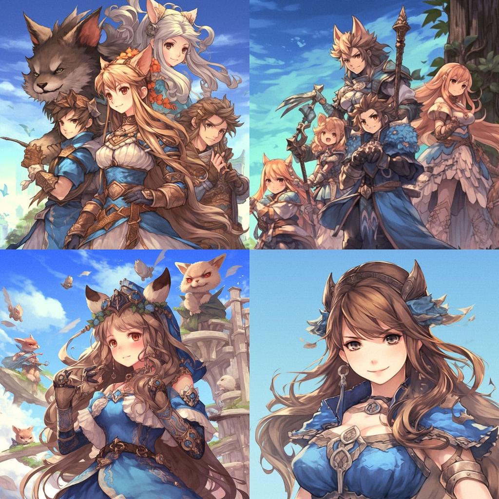 Granblue Fantasy style, Midjourney V5.1, render 1 of 4
