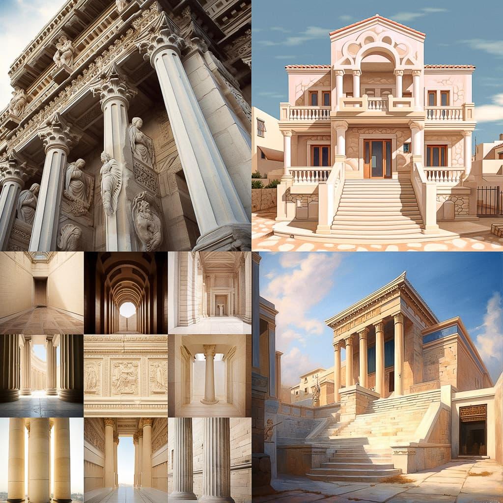 Greek architecture style, Midjourney V5.1, render 1 of 4